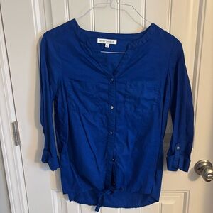 Women's Blue Button-Up Top Size M